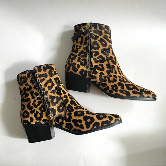 MICHAEL MICHAEL KORS Sawyer Leopard Print Calf Hair Boot Size 8.5 - Picture 1 of 9